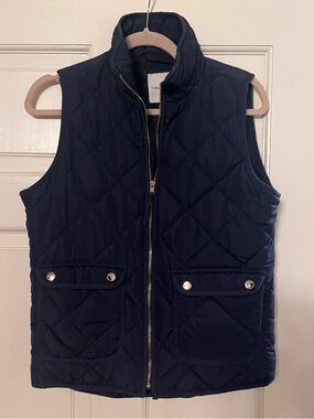 Thread and Supply Quilted Navy Puffer Vest with Front Pockets